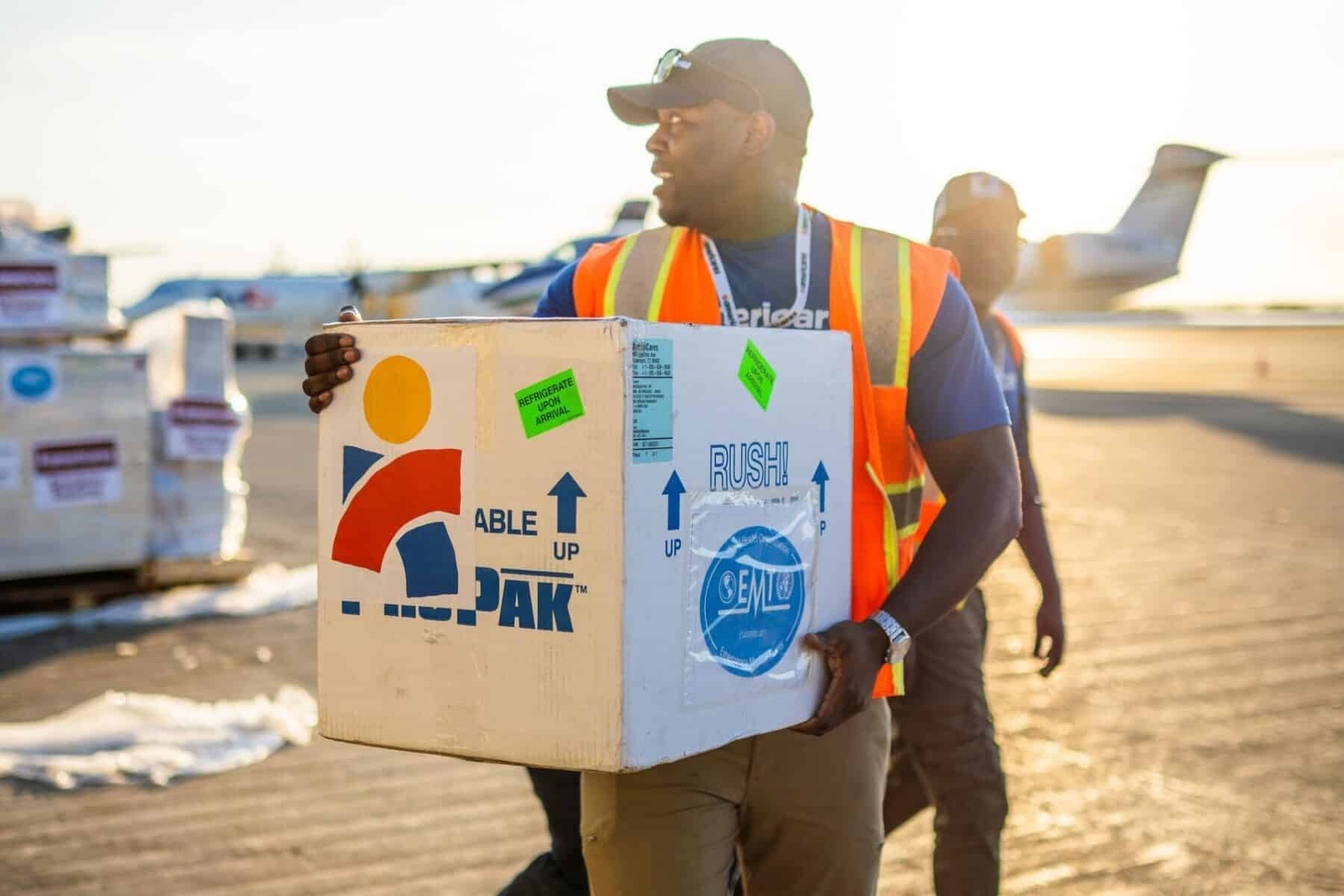 Americares supplies begin transport to where they're needed.