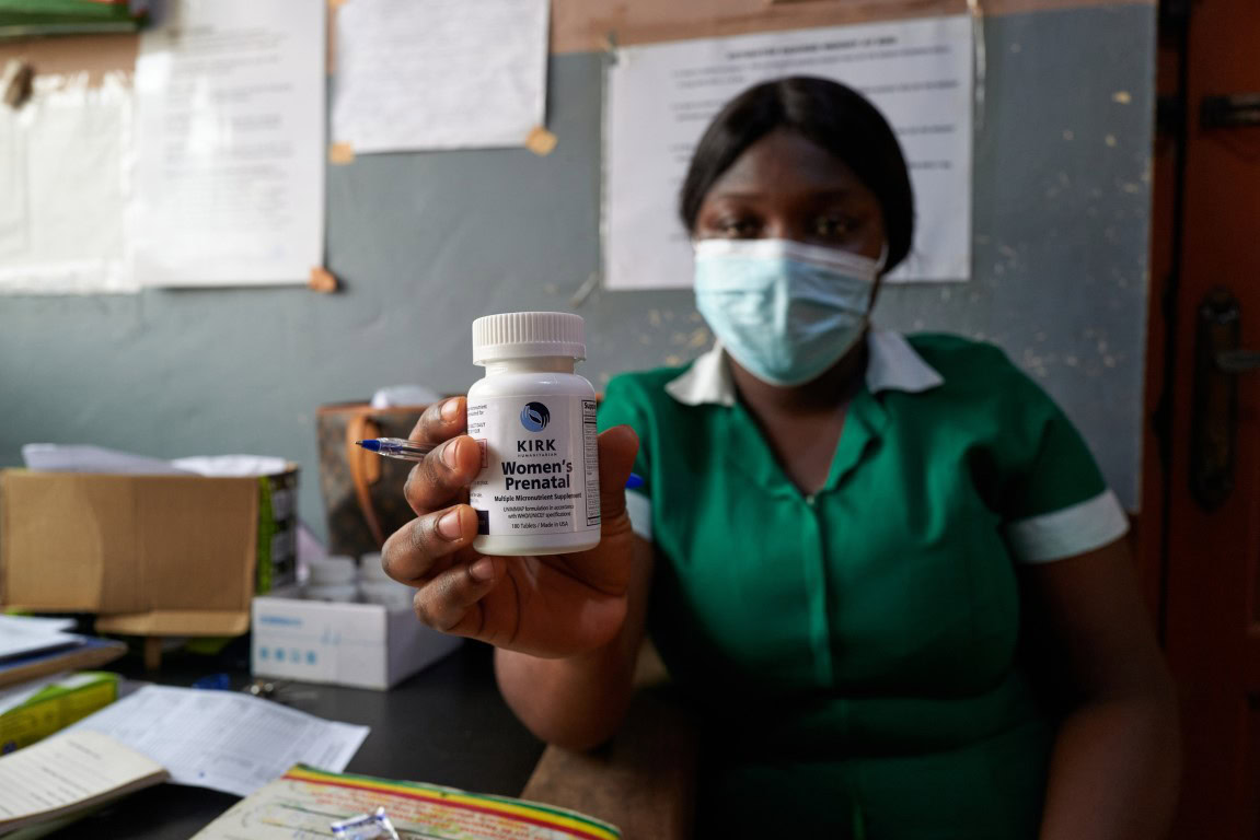 Rehael Tetteh the assistant to the midwife in charge of the Maternity Complex of the Juaso District Hospital in Asante Akim South District, Ghana Thursday, Feb. 18, 2021. (Photo/Nana Kofi Acquah)