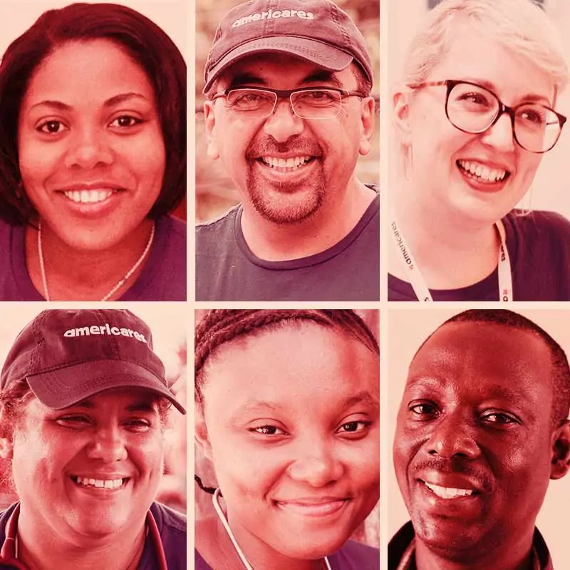 Collage of Americares team member photos