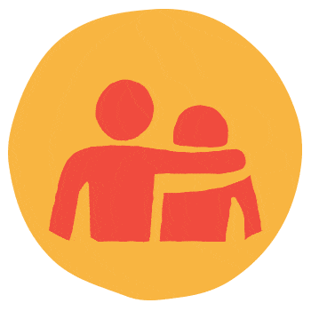 Abstract graphic of an hug