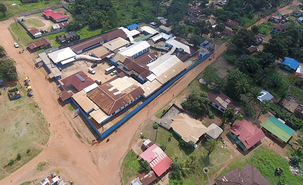 The drone view of the hospital