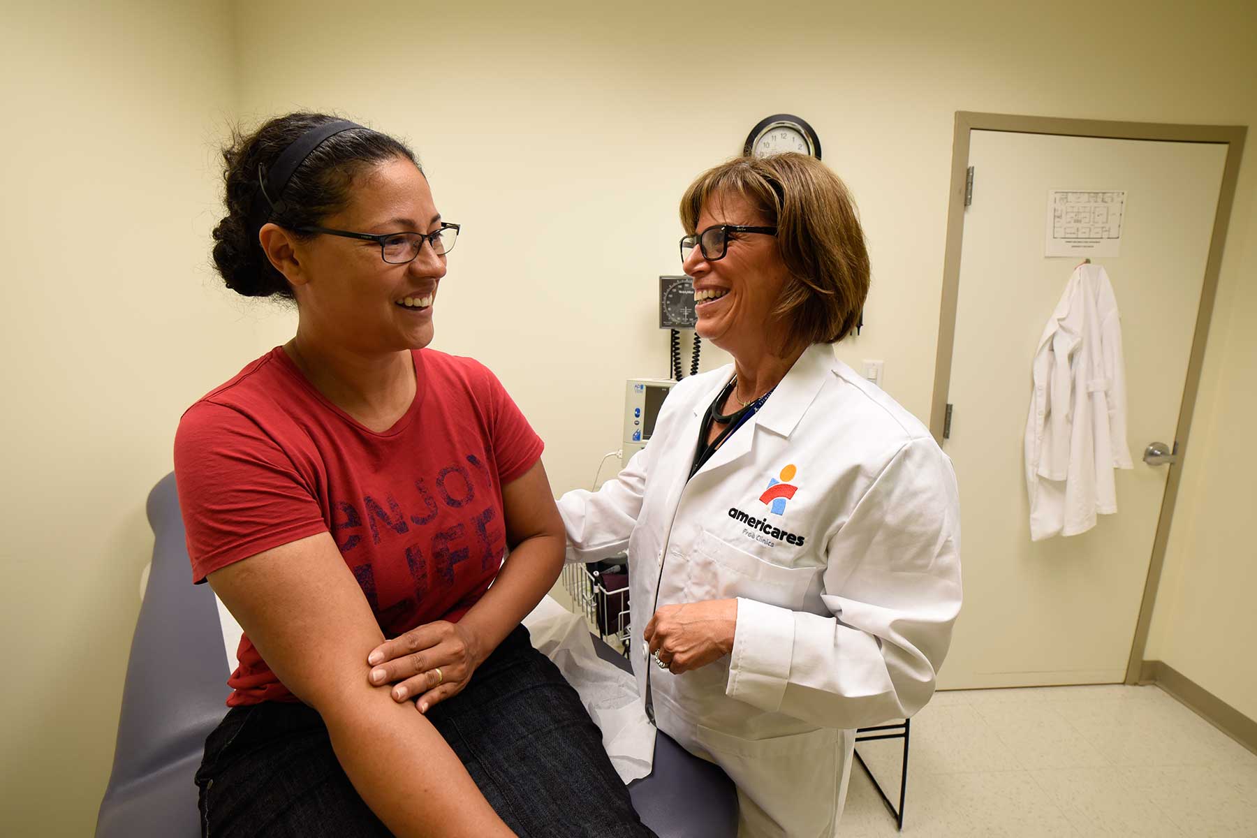 Doctor and patient at the Danbury Free Clinic